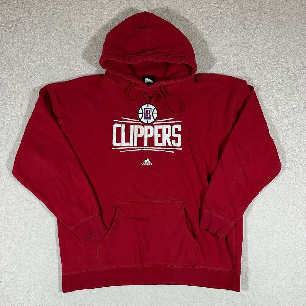 Adidas LA Clippers Red NBA Pullover Hoodie Sweatshirt Men's XXL Basketball